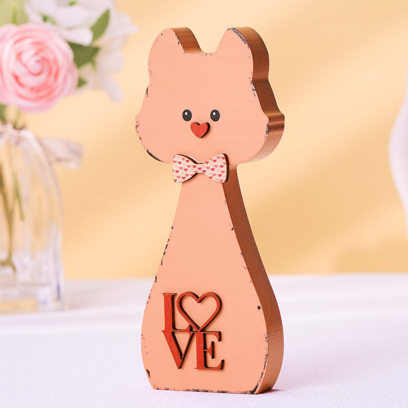 Decorazione Per La Casa Con Coppia Di Cani In Legno, Regalo Di San Valentino Per La Coppia - GiftlabIT