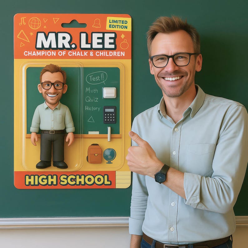 Action Figure Completamente Personalizzabile Con Effetto 3d, Confezione Regalo In Stile Scatola Giocattolo, Regalo Artistico Personalizzato In Acrilico, Appendiabiti Per Auto, Regalo Per La Festa Degli Insegnanti A Scuola. - GiftlabIT