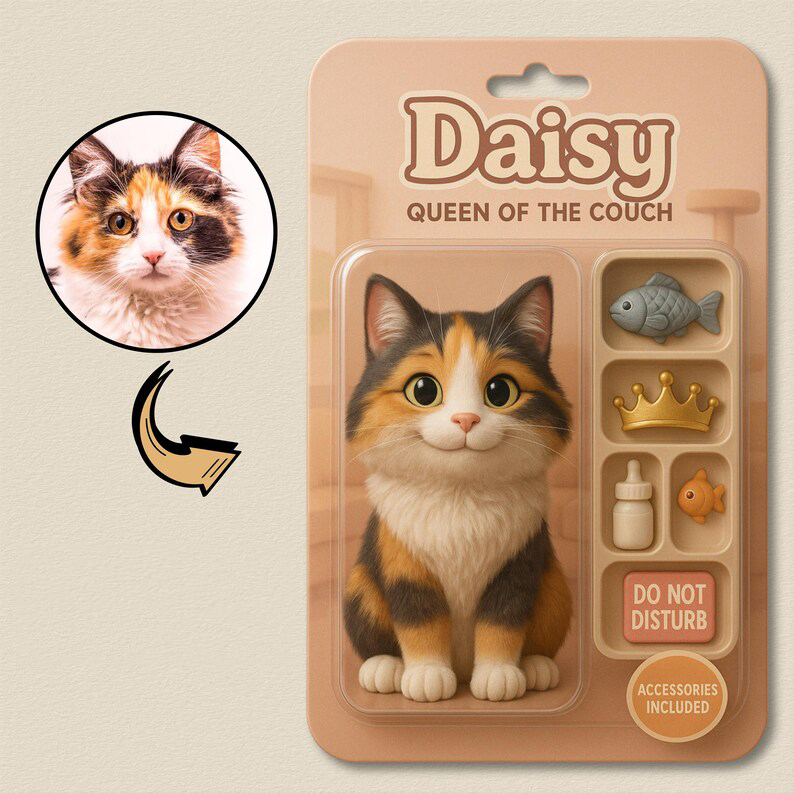 Action Figure Completamente Personalizzabile Con Effetto 3d, Confezione Regalo In Stile Scatola Giocattolo, Regalo Artistico Personalizzato In Acrilico, Appendiabiti Per Auto, Regalo Per Amanti Degli Animali Domestici - GiftlabIT