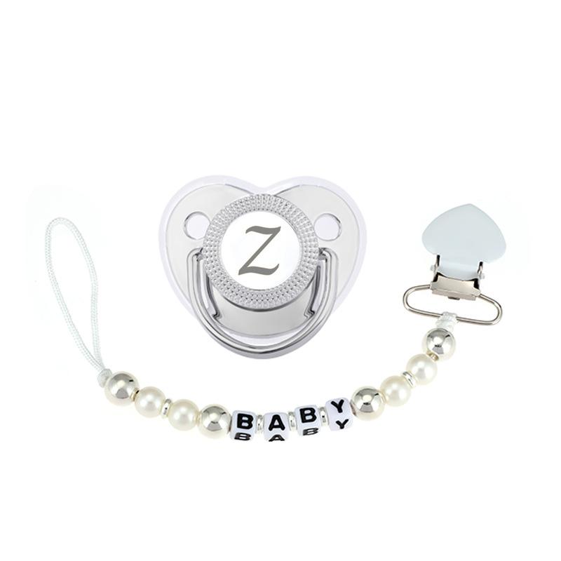 Set Di Ciucci Di Lusso Personalizzato Con Nome E Decorazioni Dorate, Con Clip E Supporto. Regalo Personalizzato Per Neonato, Ideale Per Baby Shower. - GiftlabIT
