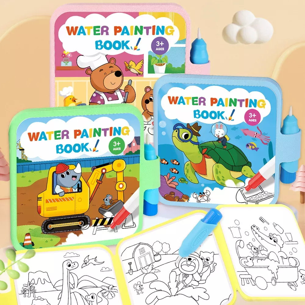 Magical Water Painting Book Repeated Painting Book For Children Magical Mess-Free Coloring Quiet Book