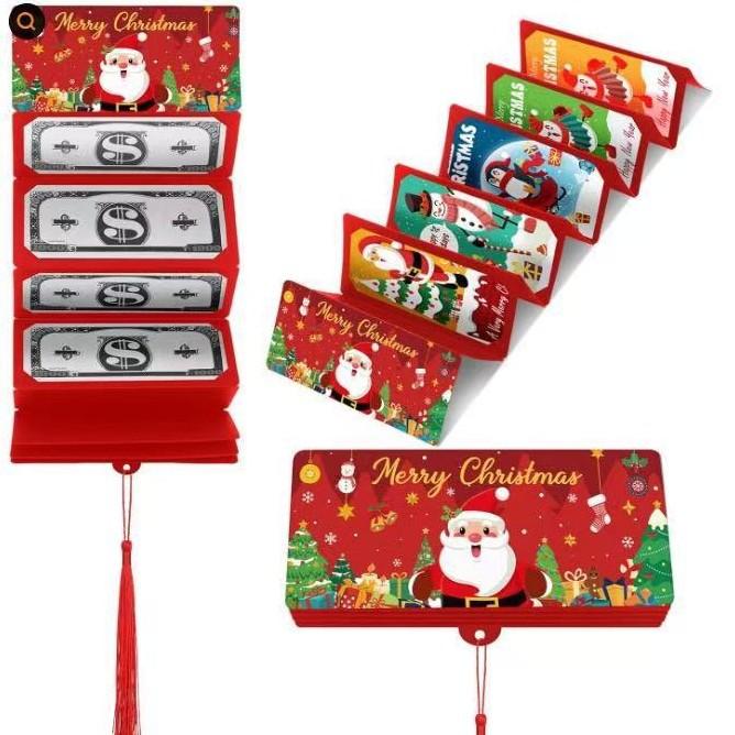 Scatola Porta Soldi 3d A 10 Scomparti Con Babbo Natale E Banconote Da Un Dollaro – Porta Contanti Per Feste Di Natale A Sorpresa - GiftlabIT