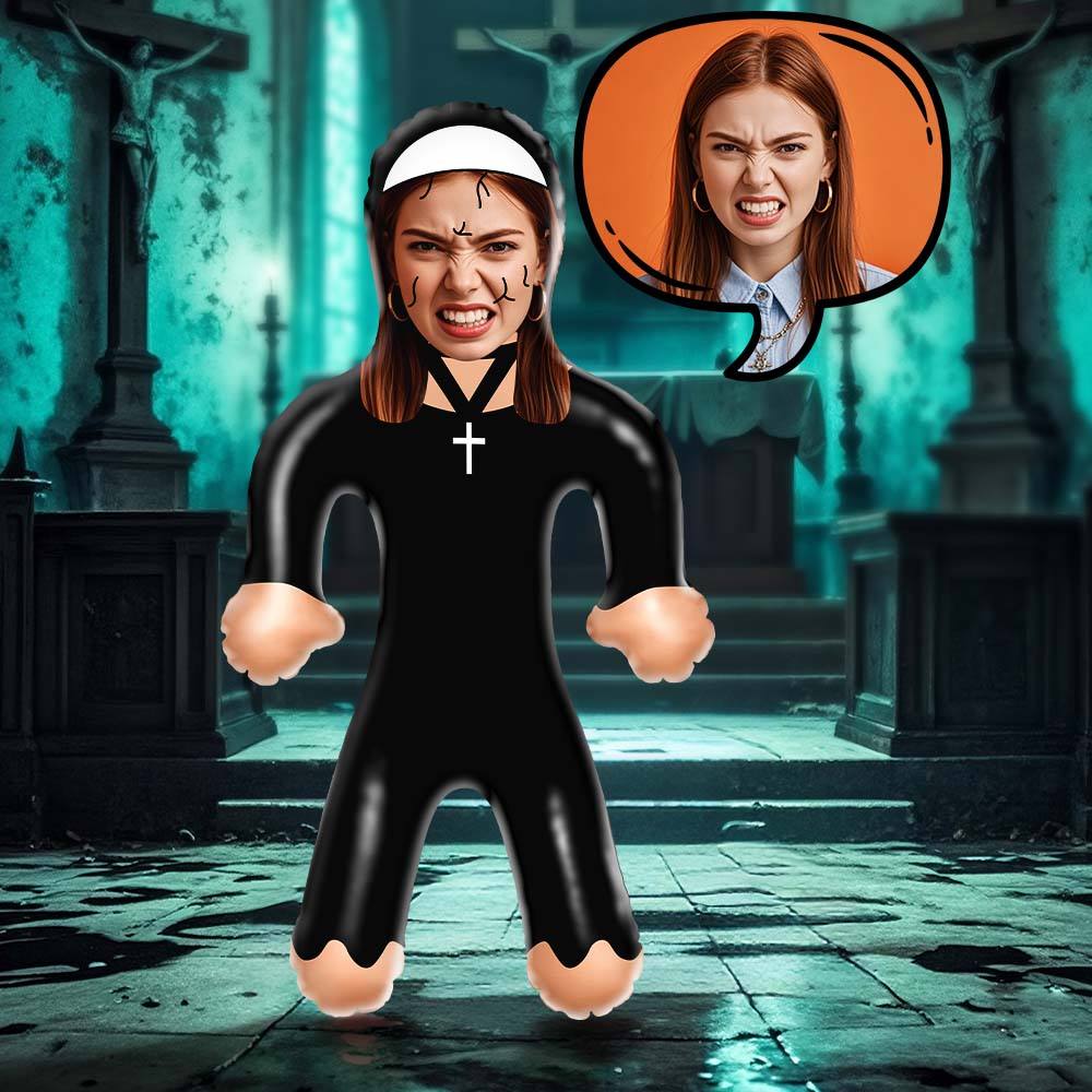 Bambola Gonfiabile Horror 'la Suora' Per Halloween, Con Viso Personalizzabile, Regalo Horror Personalizzato Per Halloween. - GiftlabIT