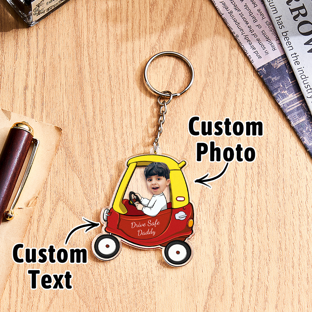 Portachiavi Personalizzato 'guida Con Prudenza', Portachiavi In ​​stile Auto Personalizzato, Regalo Per Il Papà - GiftlabIT