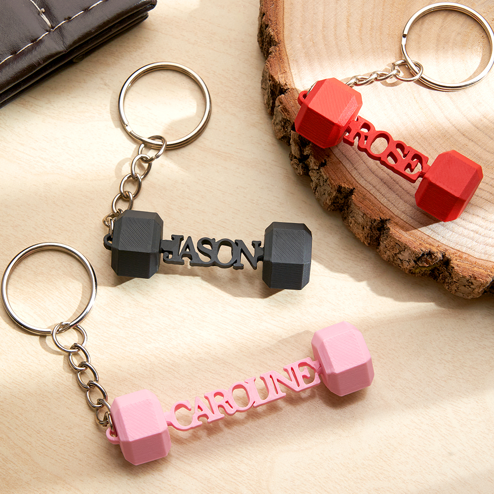 Portachiavi Con Manubrio Personalizzato Con Nome, Regalo Motivazionale Per La Palestra. - GiftlabIT