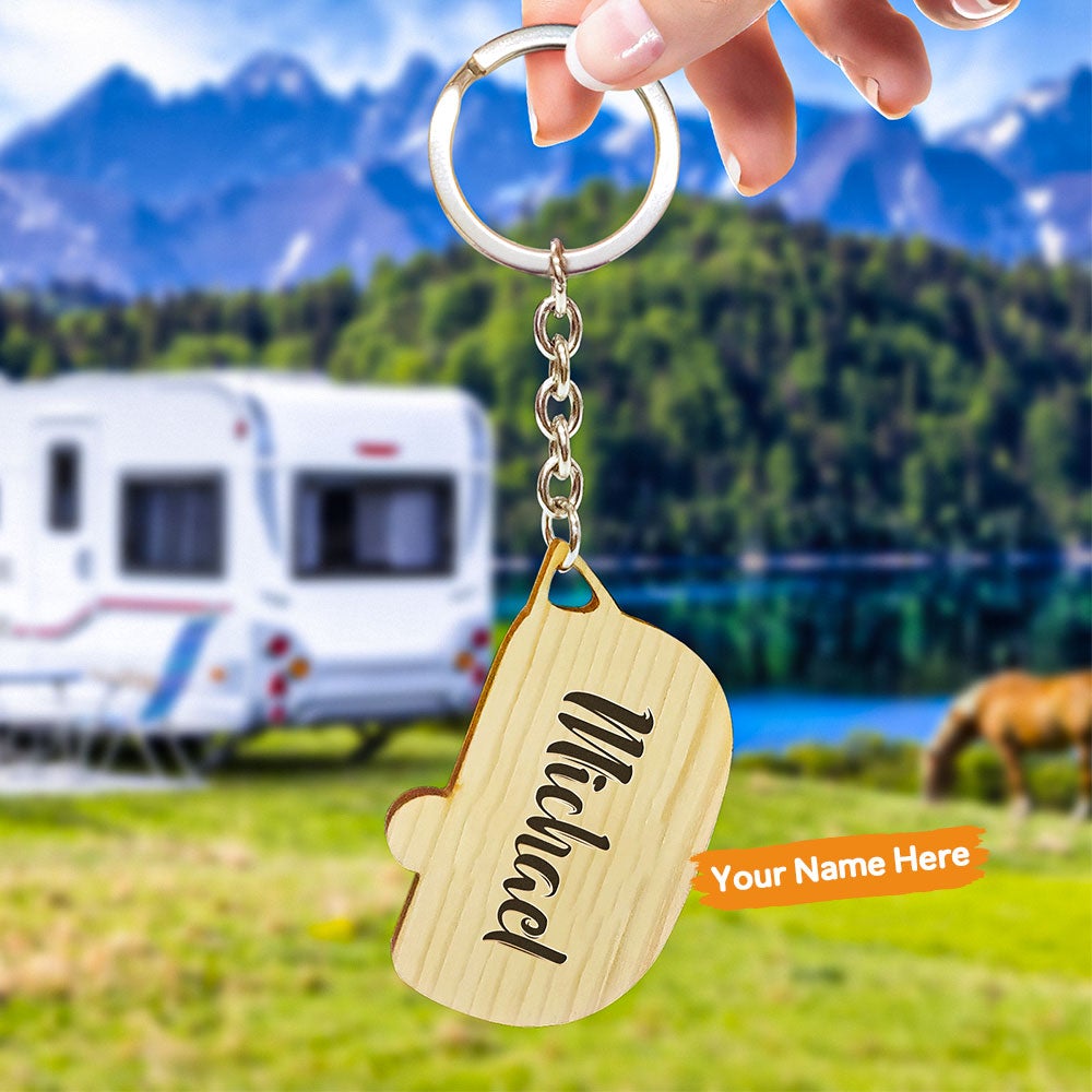 Portachiavi In ​​legno Per Camper Con Nome Inciso. Regali Per Camperisti Per Lui. - GiftlabIT