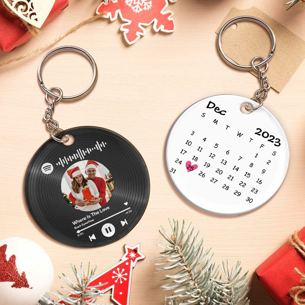 Portachiavi Scansionabile Regalo Per La Festa Della Mamma, Portachiavi Con Calendario Musicale Personalizzato, Portachiavi Con Codice Spotify - GiftlabIT