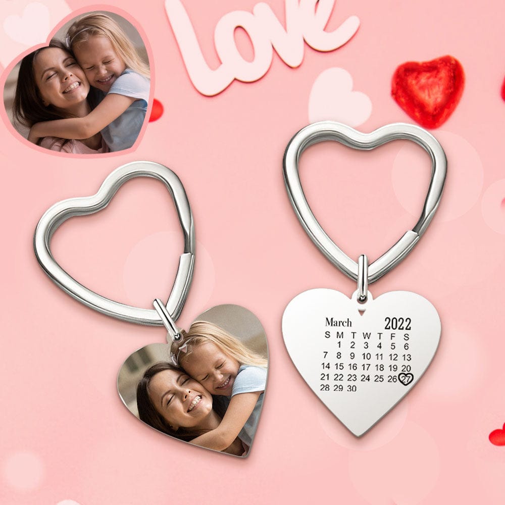 Portachiavi Con Calendario Per La Festa Della Mamma, Portachiavi Inciso, Regali Per La Mamma Con Cuore, Regali Per La Festa Della Mamma - GiftlabIT