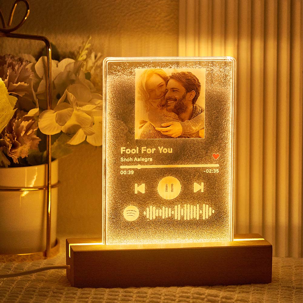 Codice Spotify Scansionabile Lampada Quicksand Portachiavi Musica E Foto Regali In Acrilico Per Coppie - GiftlabIT