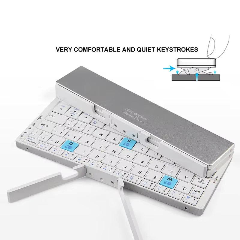 Mini Tastiera Wireless Bluetooth Pieghevole - Regalo Tecnologico Portatile Da Viaggio - GiftlabIT