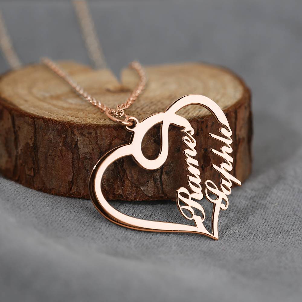 Regalo Di Condoglianze Per La Perdita Della Mamma: Collana Con Nome E Cuore - Due Nomi - GiftlabIT