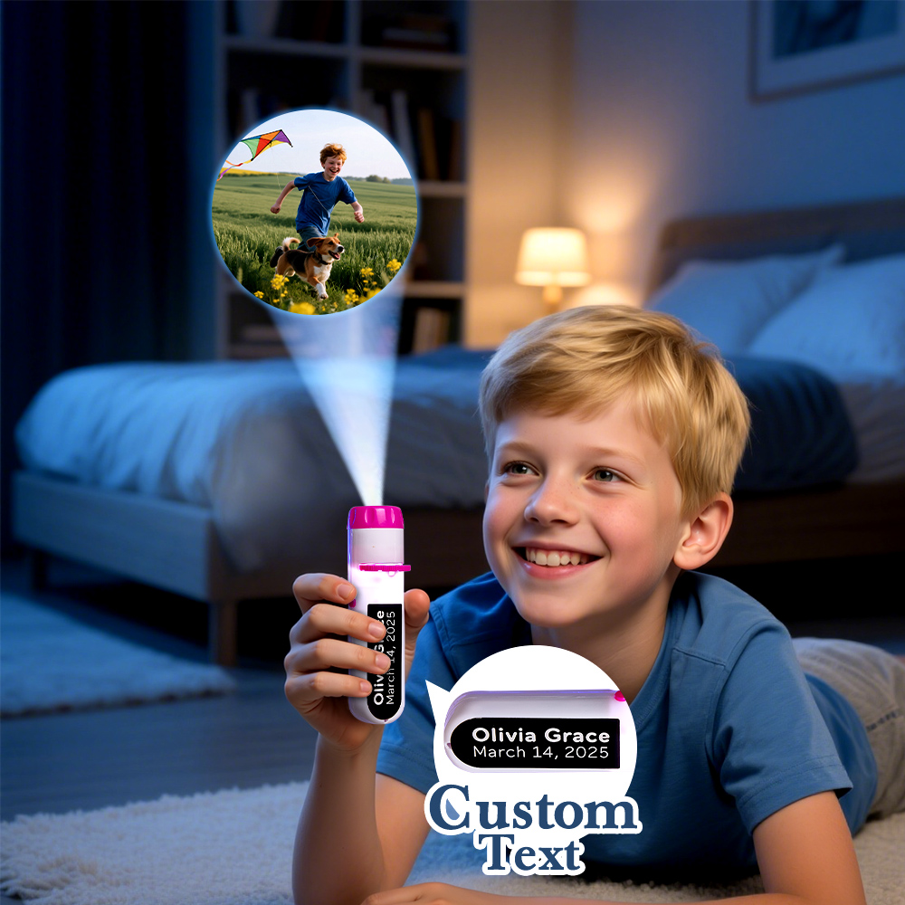Torcia Personalizzata Con Foto, Testo Personalizzato E Visualizzatore Di Foto Con Le Tue Immagini. Regalo Per Anniversario Di Famiglia. - GiftlabIT