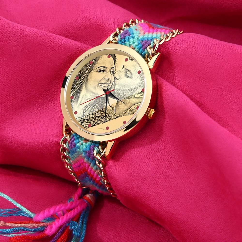 Orologio Con Foto, Colore Intrecciato, Regalo Di Anniversario - GiftlabIT