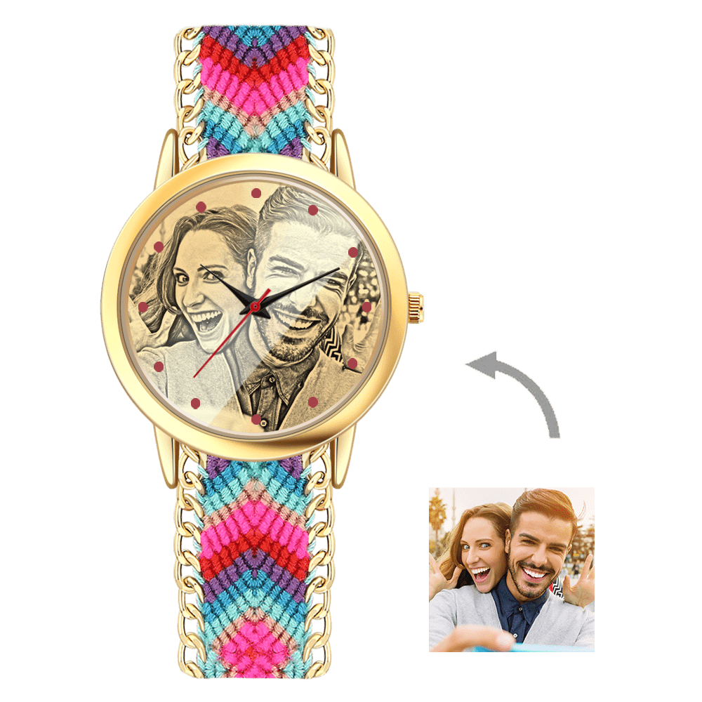 Orologio Con Foto, Colore Intrecciato, Regalo Di Anniversario - GiftlabIT