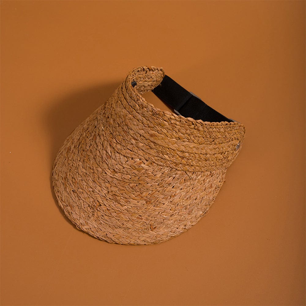 Cappello Da Donna Regolabile In Paglia Con Apertura Superiore, Cappello Da Spiaggia Estivo Da Sole - GiftlabIT