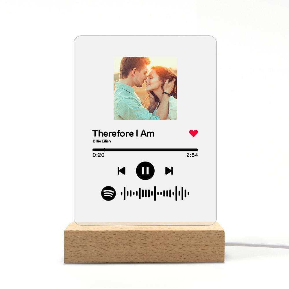 Lampada Notturna Spotify In Vetro Con Foto, Regalo Personalizzato Per San Valentino Per Coppie. - GiftlabIT