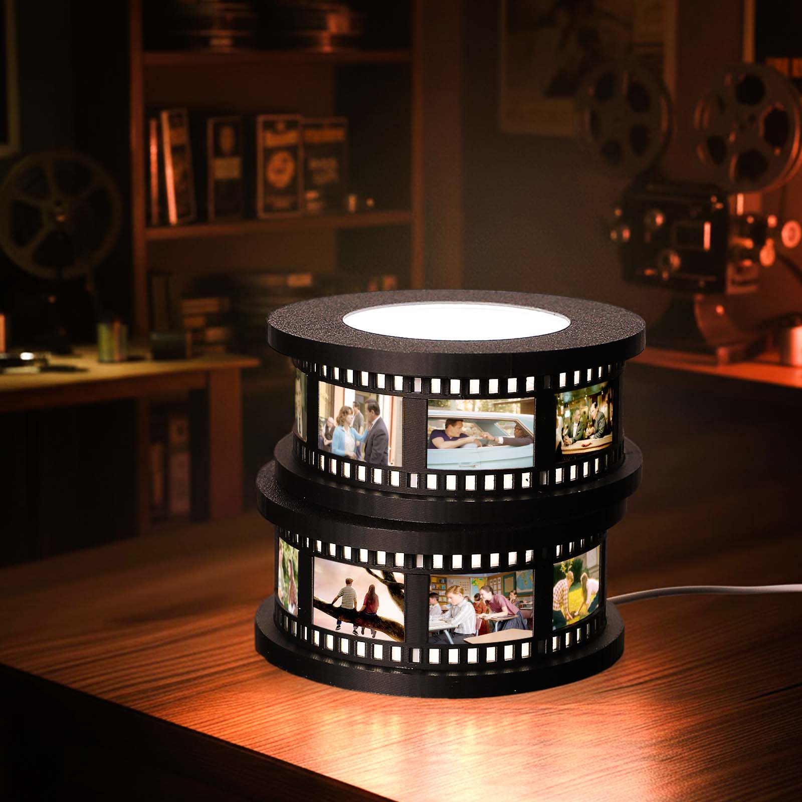 Striscia Luminosa Personalizzata Con Le Tue Foto Preferite Del Film, Lampada Vintage A Forma Di Bobina Di Pellicola. - GiftlabIT