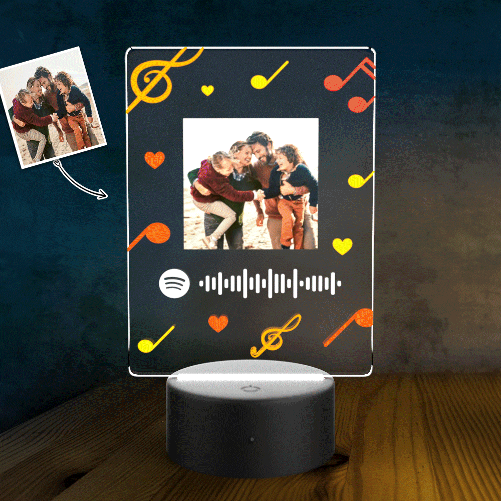 Targhe Con Codice Spotify, Luce Notturna, Lampada Con Targa Spotify, Regali Di Compleanno Per Lui - GiftlabIT