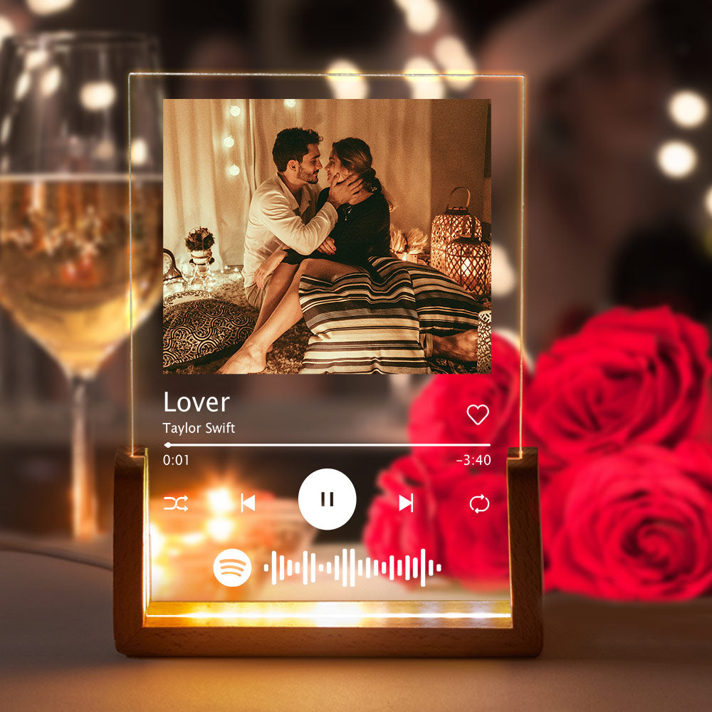 Regali Di San Valentino: Targa In Acrilico Personalizzata Con Foto E Canzone, Targa Spotify Personalizzata. - GiftlabIT