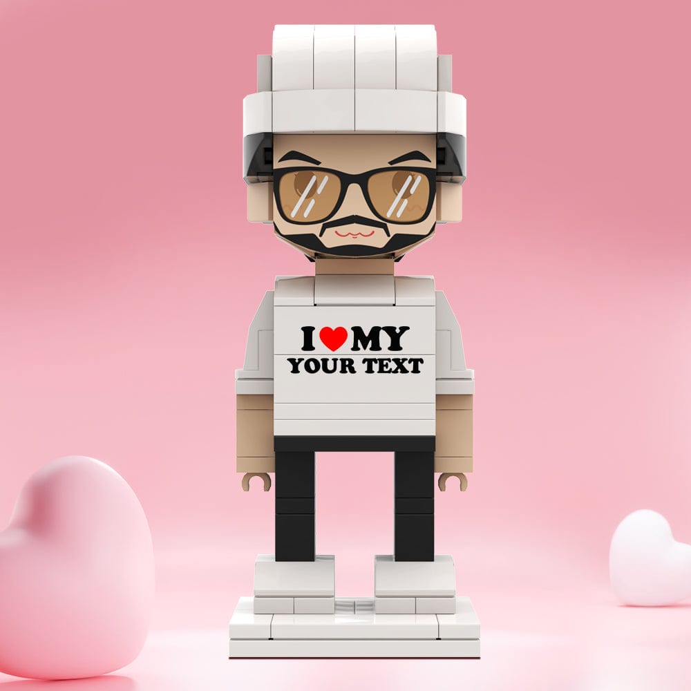 Regali Di San Valentino: Personaggi In Mattoncini Personalizzati, Personaggi In Mattoncini Con Testo Personalizzato, Personaggi In Mattoncini Con La Scritta 'i Love My Xxx' - GiftlabIT
