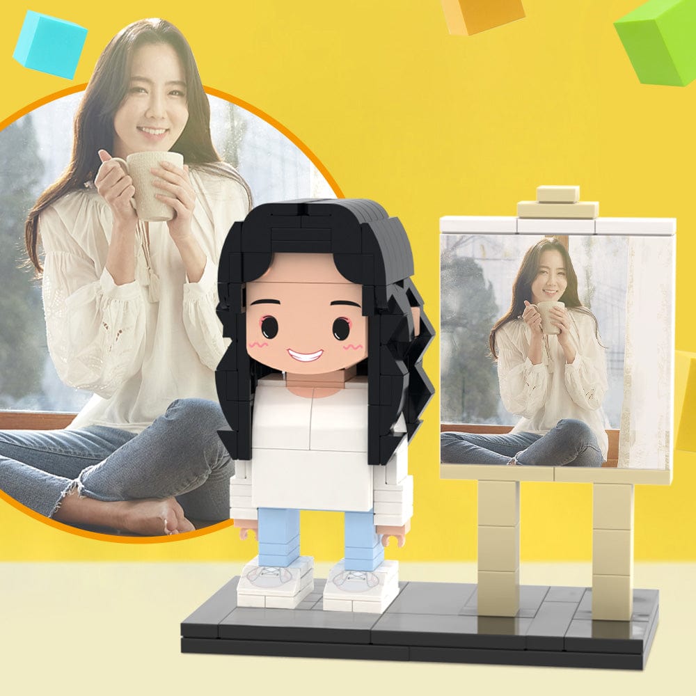 Regali Di San Valentino Figure In Mattoncini Personalizzate A Corpo Intero Per 1 Persona Figure In Mattoncini Personalizzate Con Cornice Piccoli Giocattoli A Blocchi Di Particelle Regali Per La Fidanzata - GiftlabIT