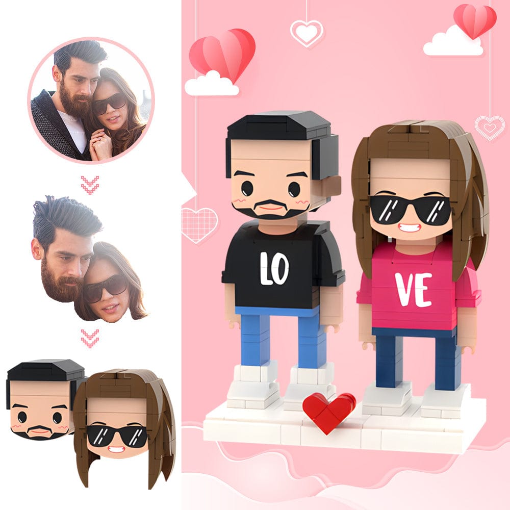 Regali Di San Valentino Testa Personalizzata 2 Persone Simpatiche Figure In Mattoni Coppia Dolce Figure In Mattoni - GiftlabIT