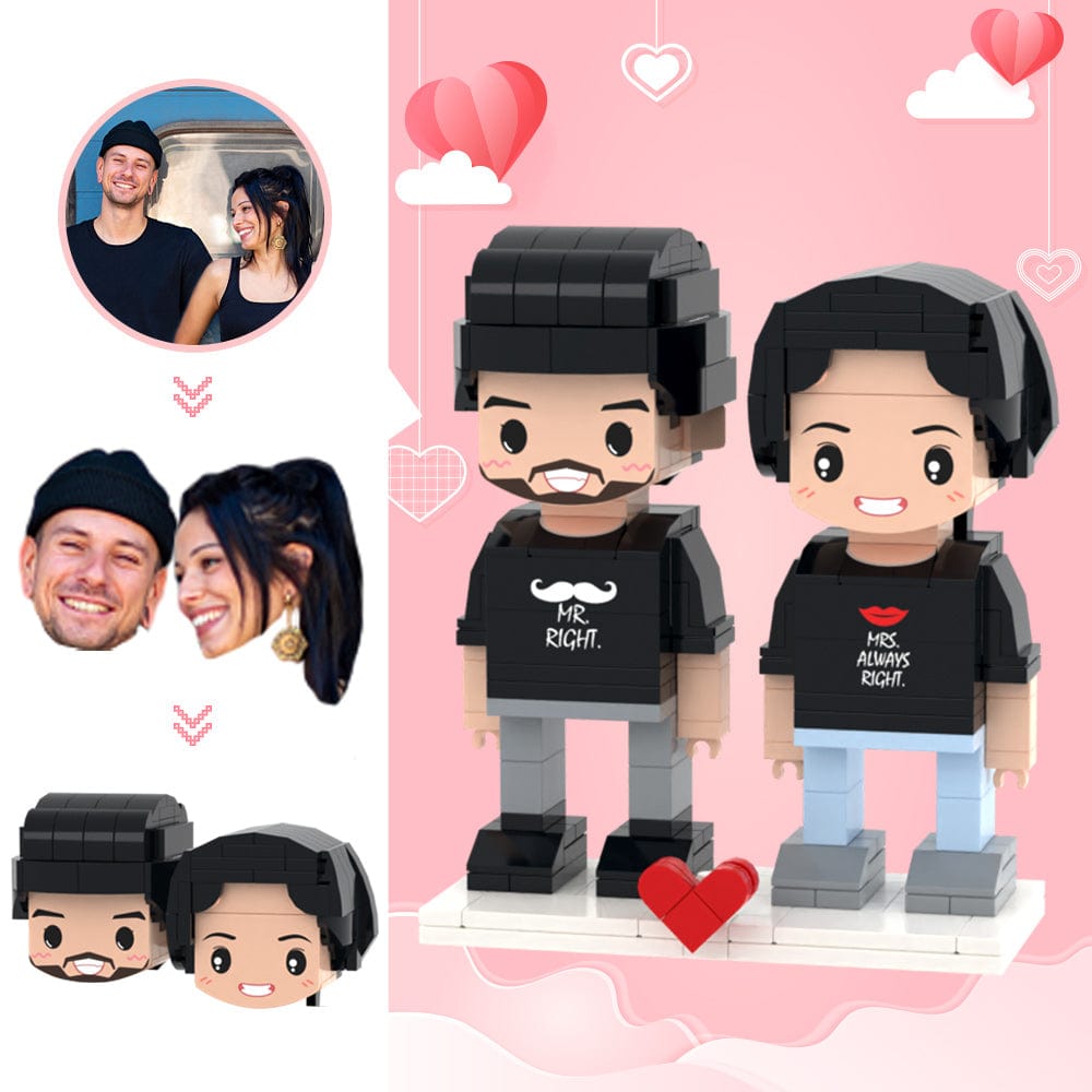 Regali Di San Valentino Testa Personalizzata 2 Persone Simpatiche Statuine In Mattoncini La Moglie Ha Sempre Ragione Statuine In Mattoncini - GiftlabIT