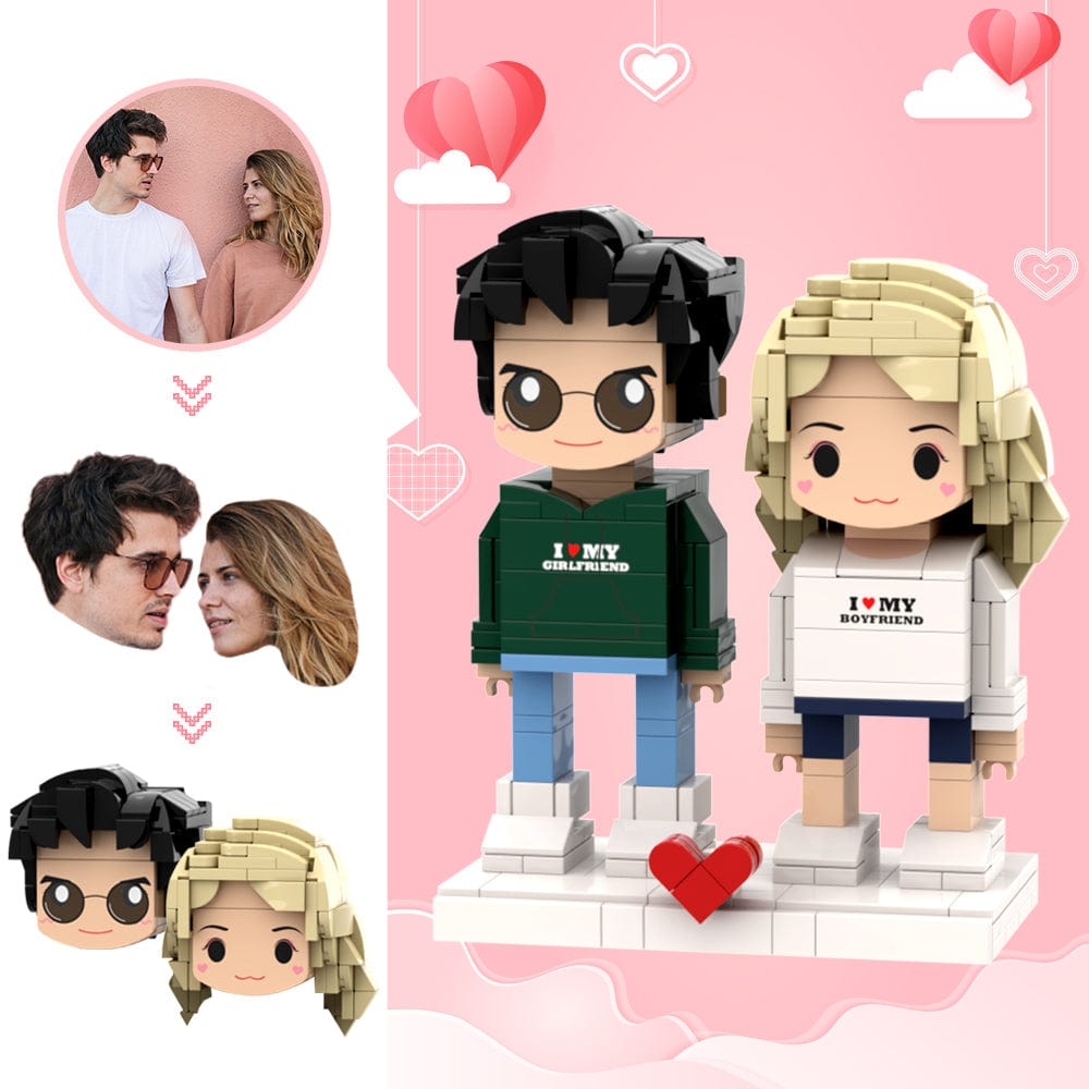 Regali Di San Valentino Testa Personalizzata 2 Persone Simpatiche Figure In Mattoncini Si Amano Semplicemente Figure In Mattoncini - GiftlabIT