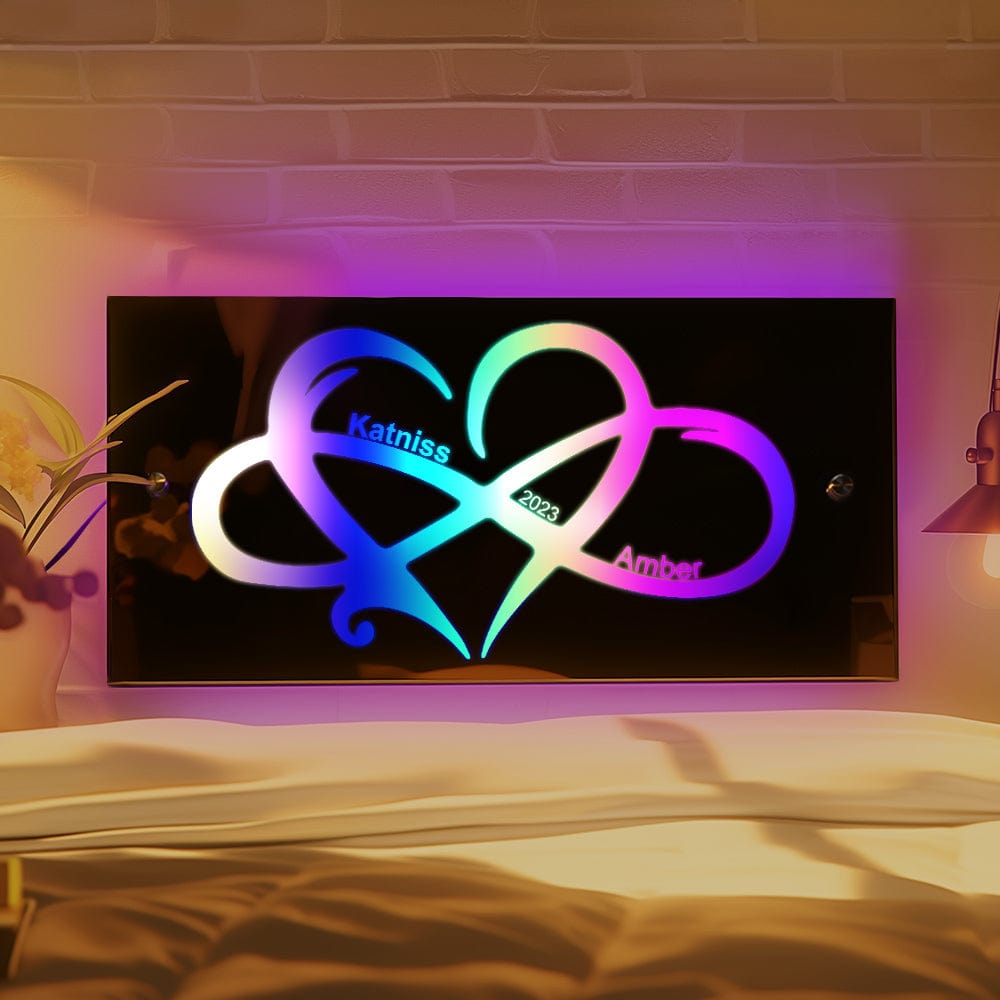 Specchio Con Luce Infinito E Nome Personalizzato, Regalo Per Coppie - GiftlabIT
