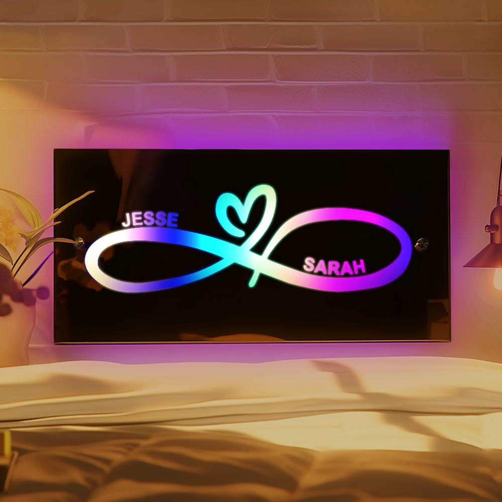 Specchio Luminoso Personalizzato Con Nome, Luce Led Al Neon Dimmerabile, Colore Personalizzabile, Ideale Per Feste Di Compleanno E Matrimoni. - GiftlabIT