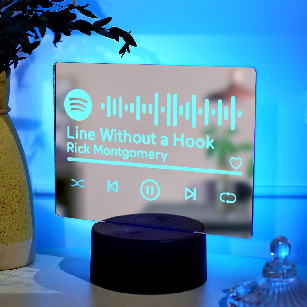 Specchio Con Codice Spotify Scansionabile, Lampada Da Parete, Regalo Musicale - GiftlabIT
