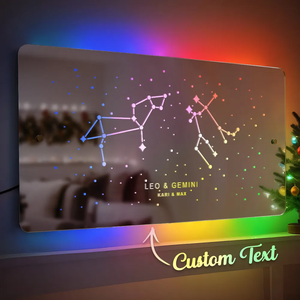 Lampada A Specchio Con Segno Zodiacale - Regalo Di Natale Per La Persona Amata - GiftlabIT