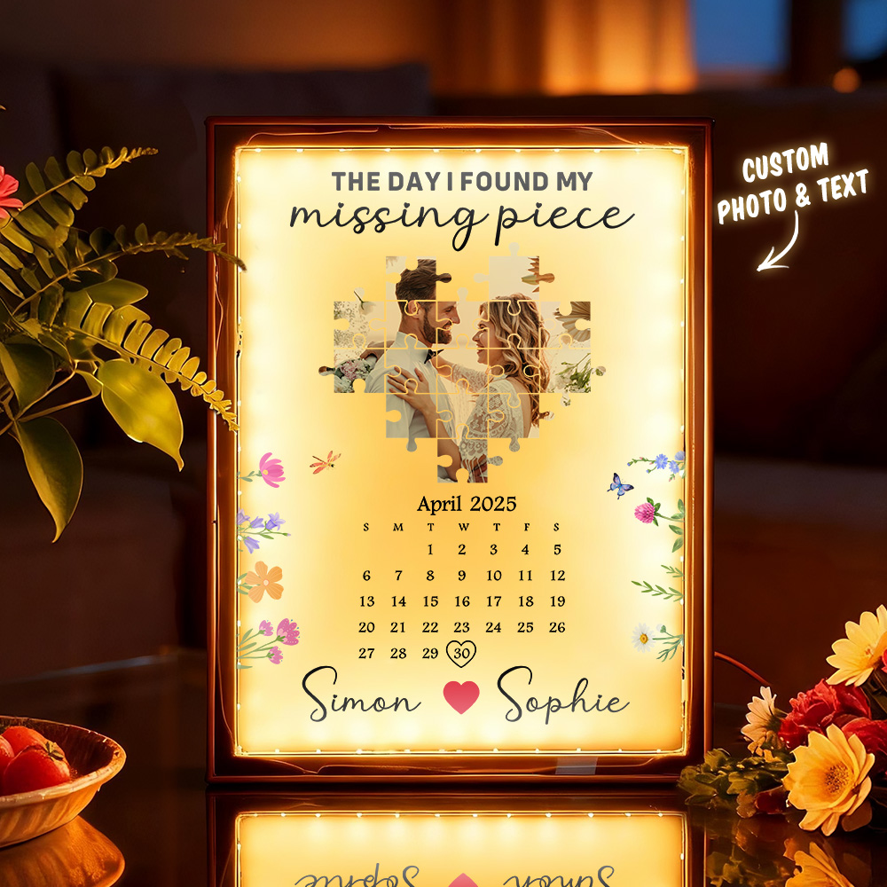 Specchio Magico Personalizzato Con Luce - Il Giorno In Cui Ho Ritrovato Il Mio Pezzo Mancante - Regalo Di San Valentino - GiftlabIT