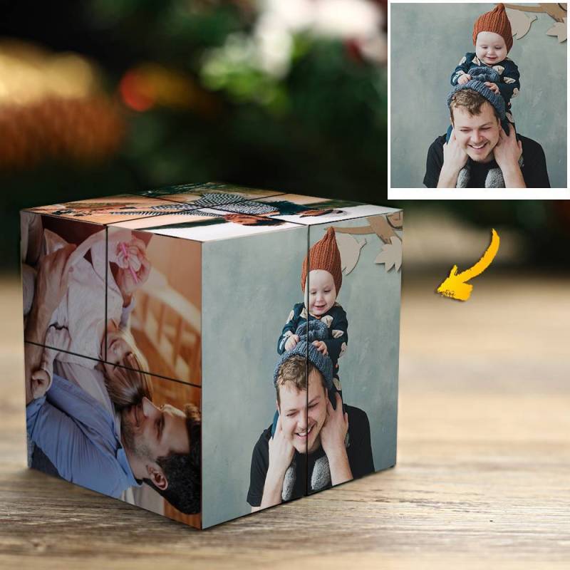 Cubo Di Rubik Personalizzato Con Foto, Cubo Colorato Multifoto, Regalo Per Papà, Regalo Per La Festa Del Papà - GiftlabIT