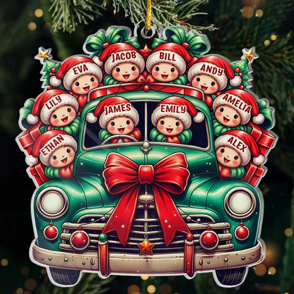 La Famiglia Prima Di Tutto - Ornamento Personalizzato Per La Famiglia - Acrilico, Forma Personalizzata - Regalo Di Natale Per I Membri Della Famiglia - GiftlabIT