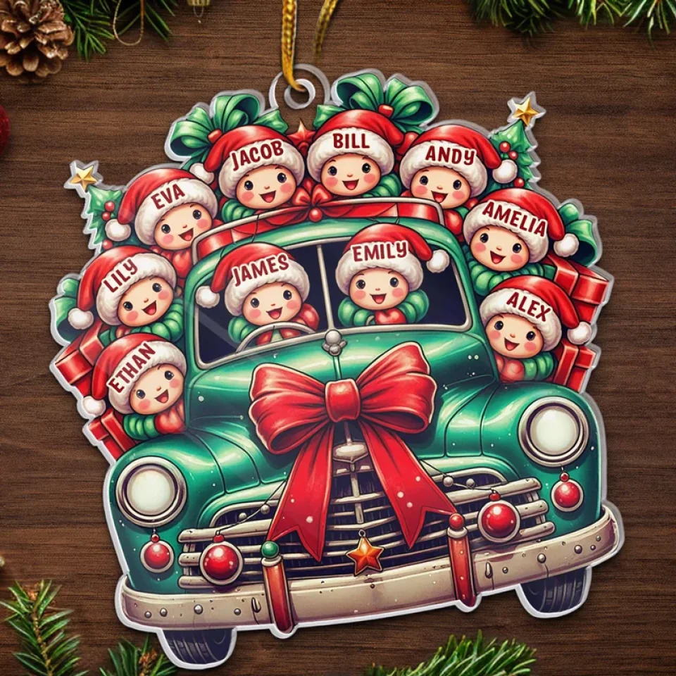 La Famiglia Prima Di Tutto - Ornamento Personalizzato Per La Famiglia - Acrilico, Forma Personalizzata - Regalo Di Natale Per I Membri Della Famiglia - GiftlabIT