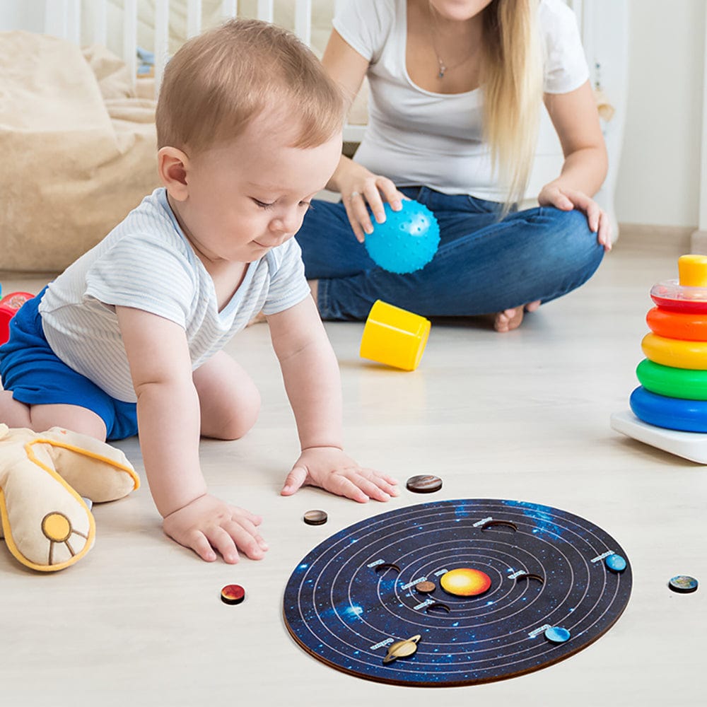 Puzzle Del Sistema Solare In Legno, Regali Per Bambini E Neonati - Giocattoli Montessori - GiftlabIT