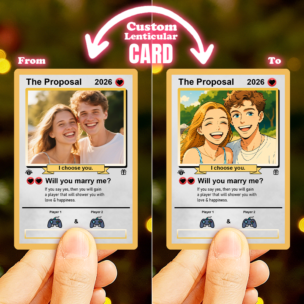 Biglietto Lenticolare Personalizzato Per San Valentino, Coppia Di Successo, Biglietto Di Anniversario Personalizzato, Foto Di Coppia, Stile Anime, Regalo Di San Valentino Per Innamorati - GiftlabIT