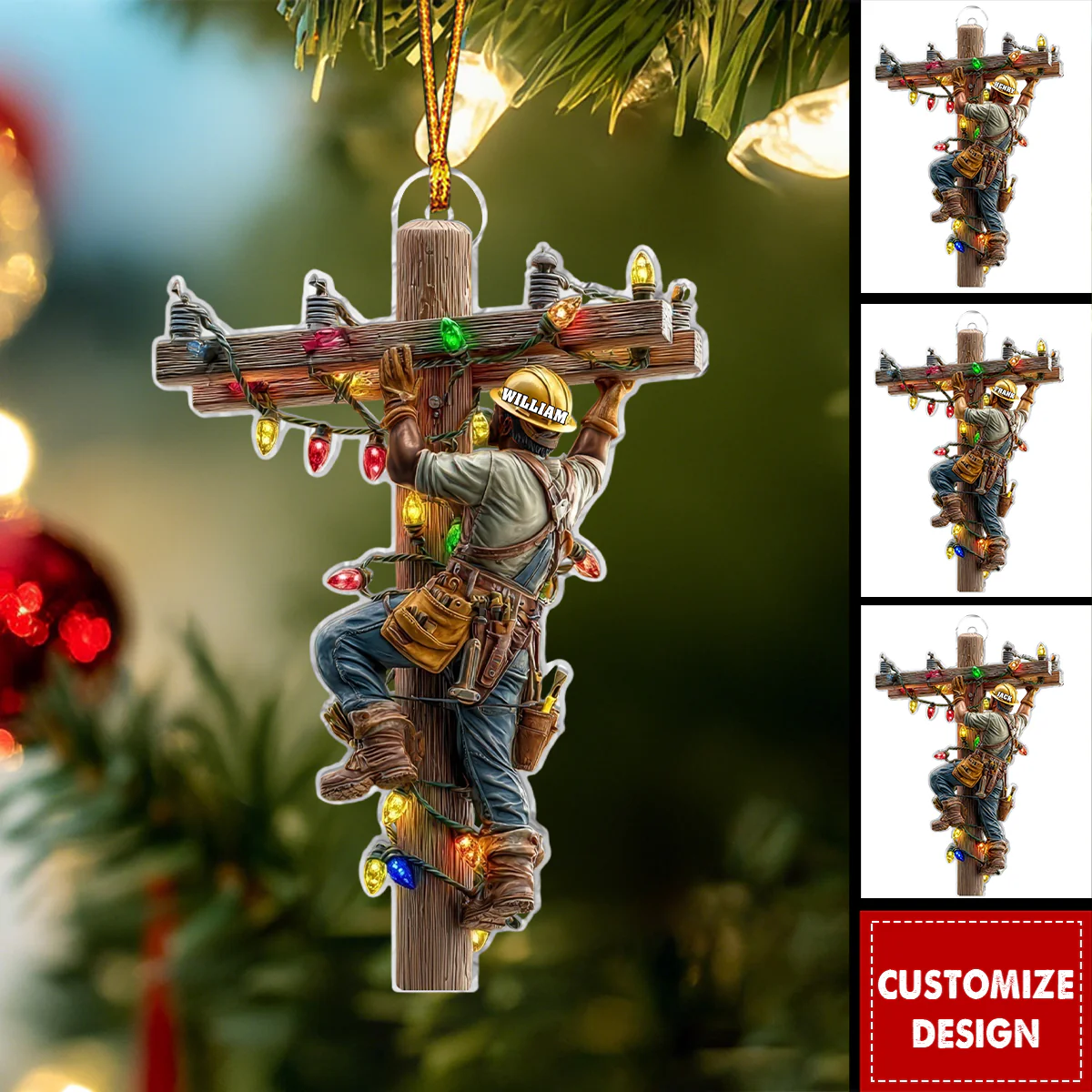 Mantenere Le Luci Accese - Ornamento Personalizzato Per Elettricisti - GiftlabIT