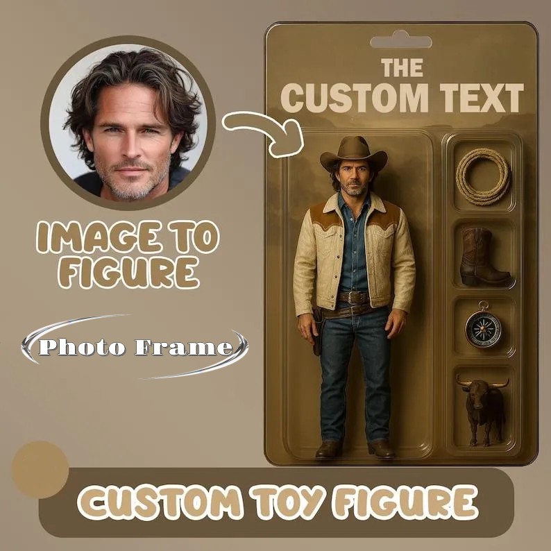 Ritratti Personalizzati Di Action Figure | Decorazioni Personalizzate Per Scatole Di Giocattoli | Cornici Portafoto Personalizzate | Stile Hunter - GiftlabIT