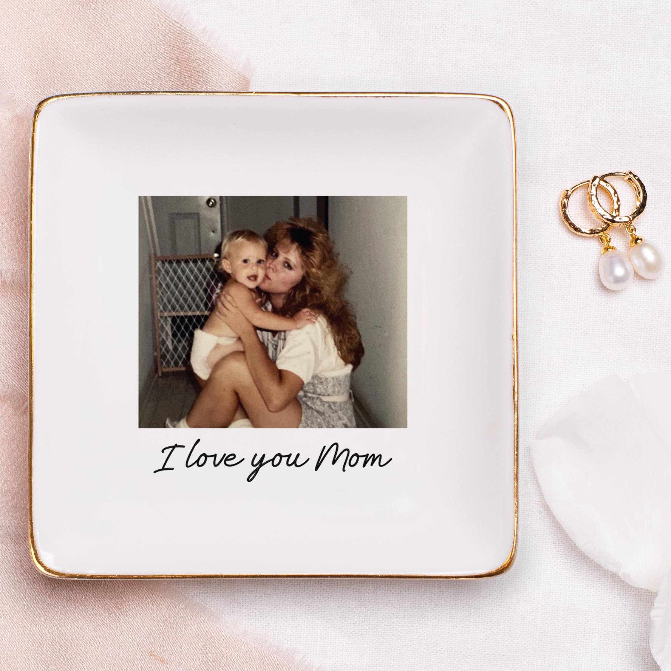 Regali Fotografici Per La Mamma Per Il Giorno Del Matrimonio, Regali Di Compleanno Per La Mamma, Regalo Fotografico, Portagioie Per La Mamma, Portagioie Con Foto, Regali Fotografici Per La Madre Della Sposa - GiftlabIT