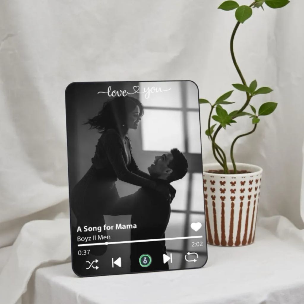 Targa Musicale Personalizzata Con Lettore Musicale, Cornice In Acrilico Per Canzoni, Regalo Di Anniversario/matrimonio, Aggiungi Foto E Canzone - GiftlabIT