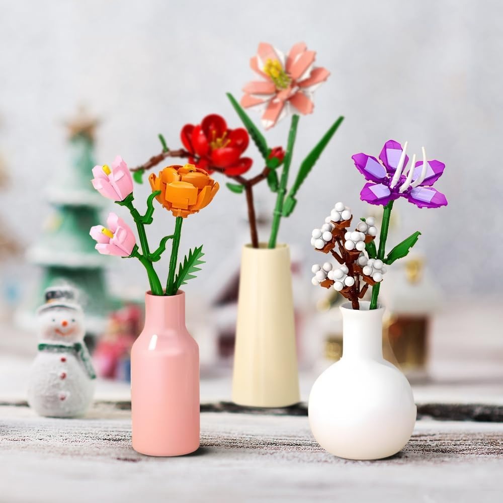 Calendario Dell'avvento Con Bouquet Di Fiori E Mattoncini Da Costruzione – Scatola A Sorpresa Per Il Conto Alla Rovescia Di Natale - GiftlabIT