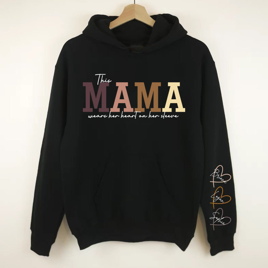 Felpa Personalizzata 'mamma Indossa Il Suo Cuore Sulla Manica' - GiftlabIT