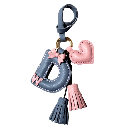 Handcrafted Custom Genuine Leather Monogrammed Bag Charms and Car Key Charms
