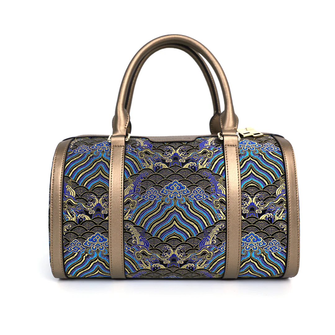 Handmade Embroidery Leather Boston Bag - 2pcs