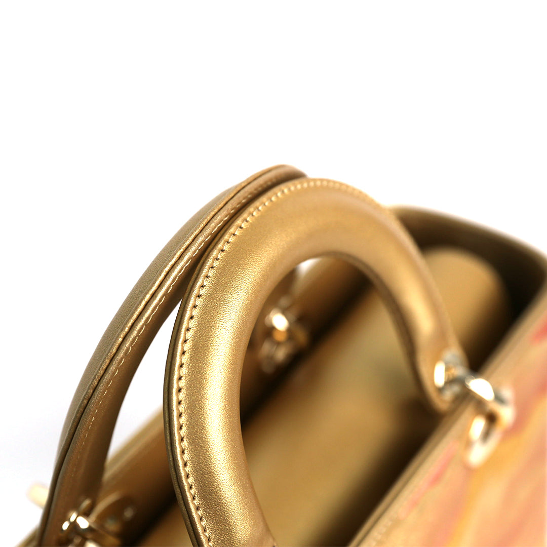 Handmade Embroidery Leather Tote Bag - Desert