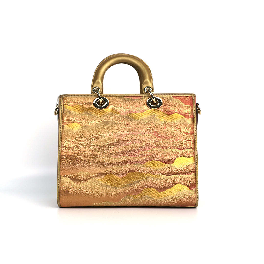 Handmade Embroidery Leather Tote Bag - Desert