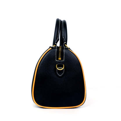 Handmade Lotus Flower Carving Crossbody Boston Bag