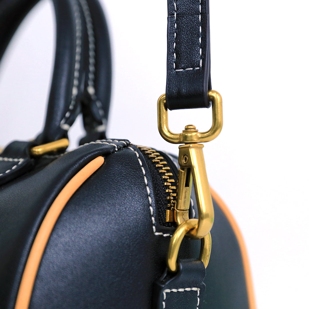 Handmade Peacock Carving Crossbody Boston Bag